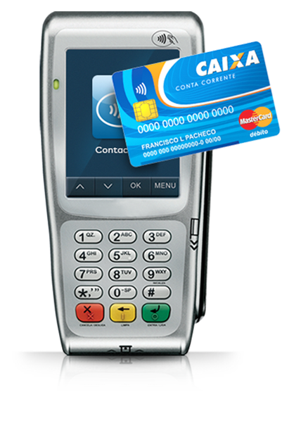 Máquina de cartão de crédito e débito Caixa﻿